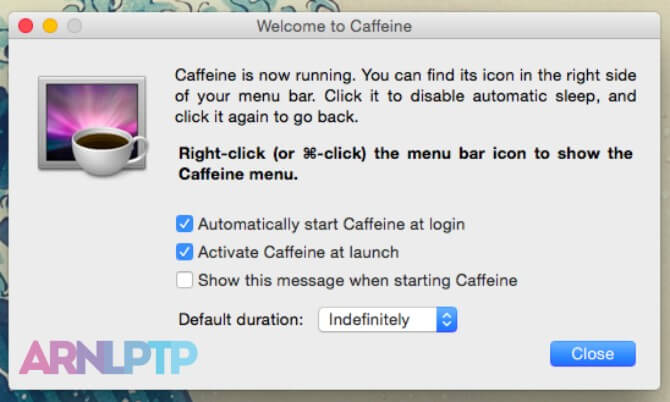 Aplikasi Caffeine pada Mac