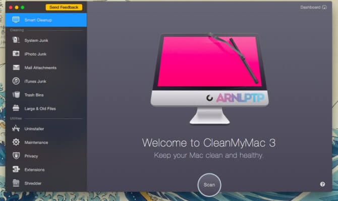 Aplikasi CleanMyMac pada Mac