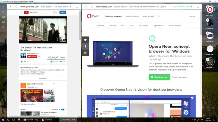 double screen opera neon