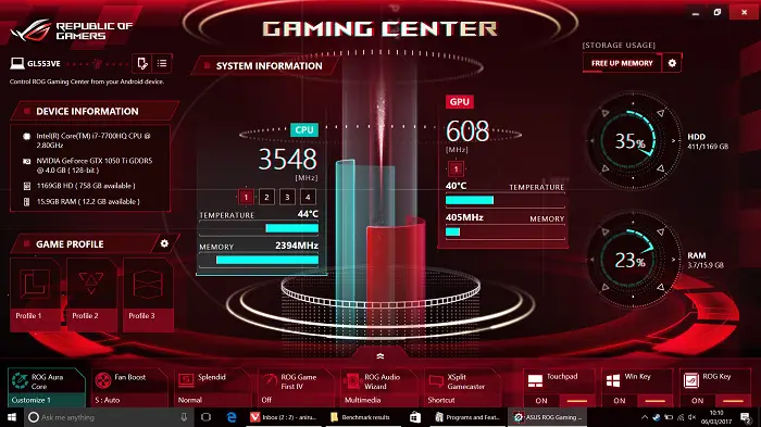 Performa ASUS ROG GL553VE