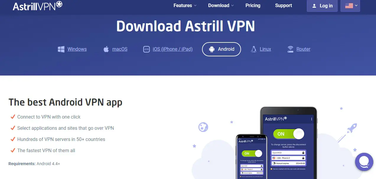 AstrillVPN Untuk Android